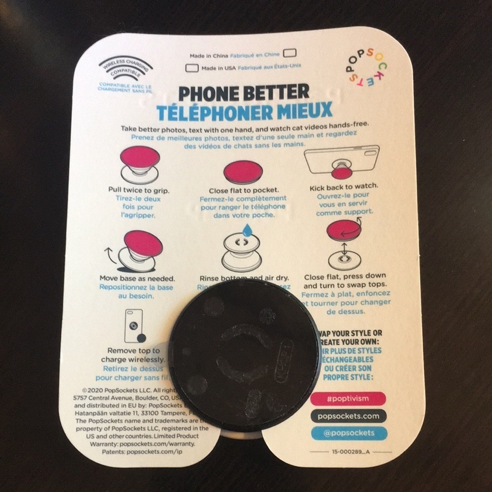 PopSocket Phone Grip Red Gift Bow on White - Picture 2 of 2